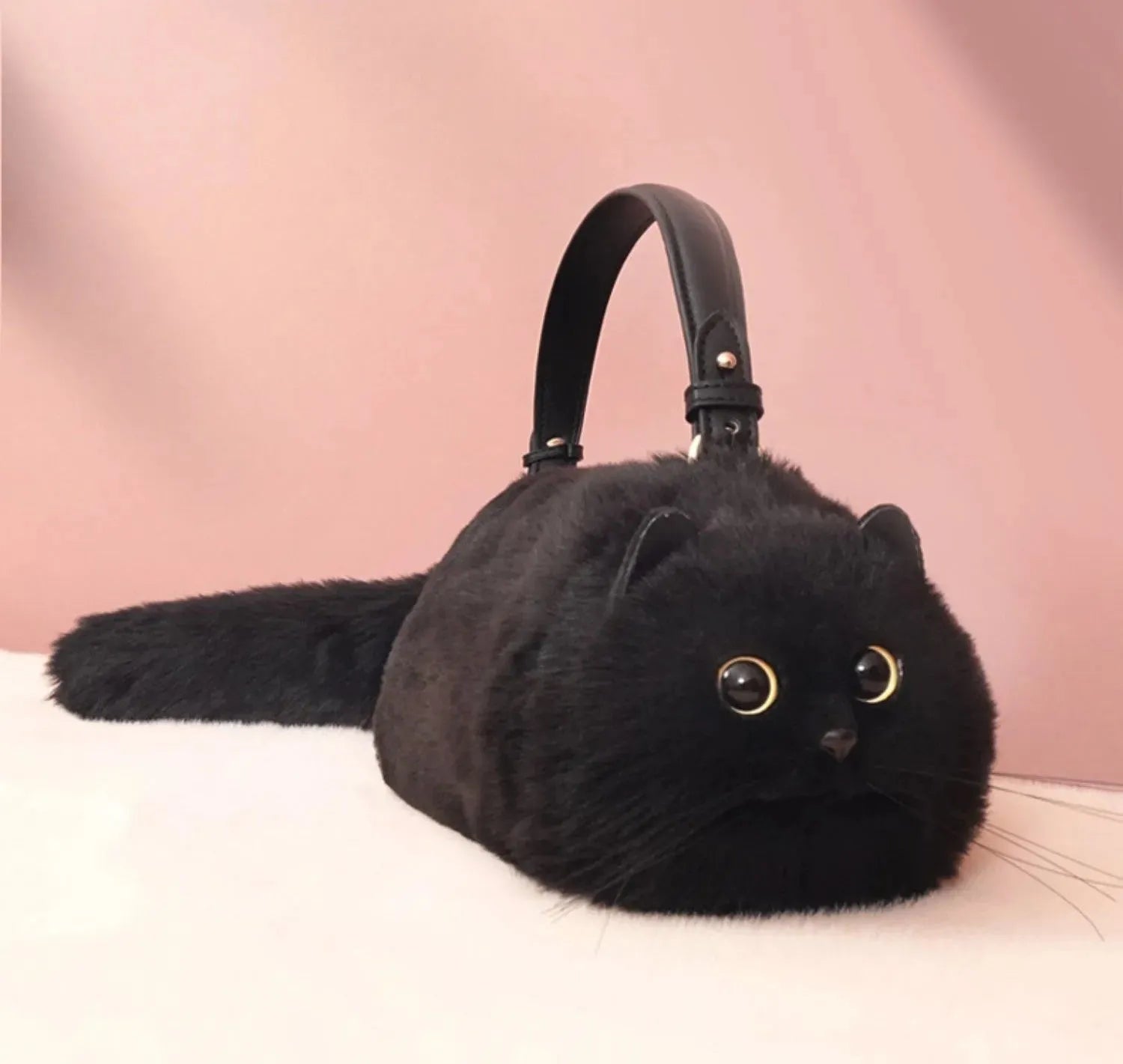 Handmade Plush Cat Bag Messenger Bag - Bellarte Enchanté Handmade Plush Cat Bag Messenger Bag